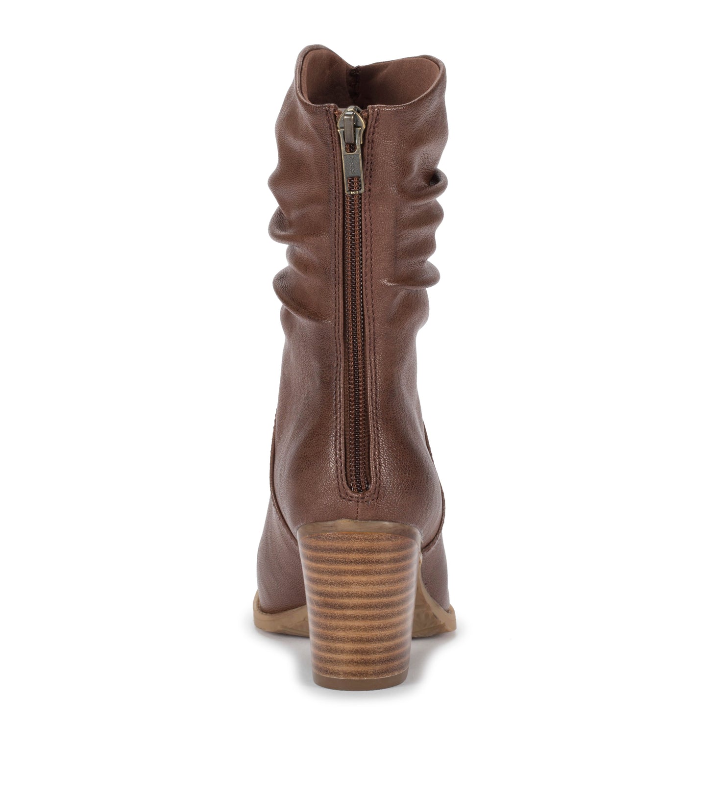 Leslie Block Heel Slouch Boot Brush Brown - Women