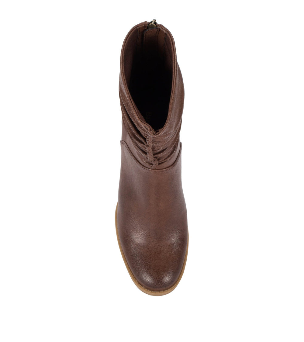 Leslie Block Heel Slouch Boot Brush Brown - Women
