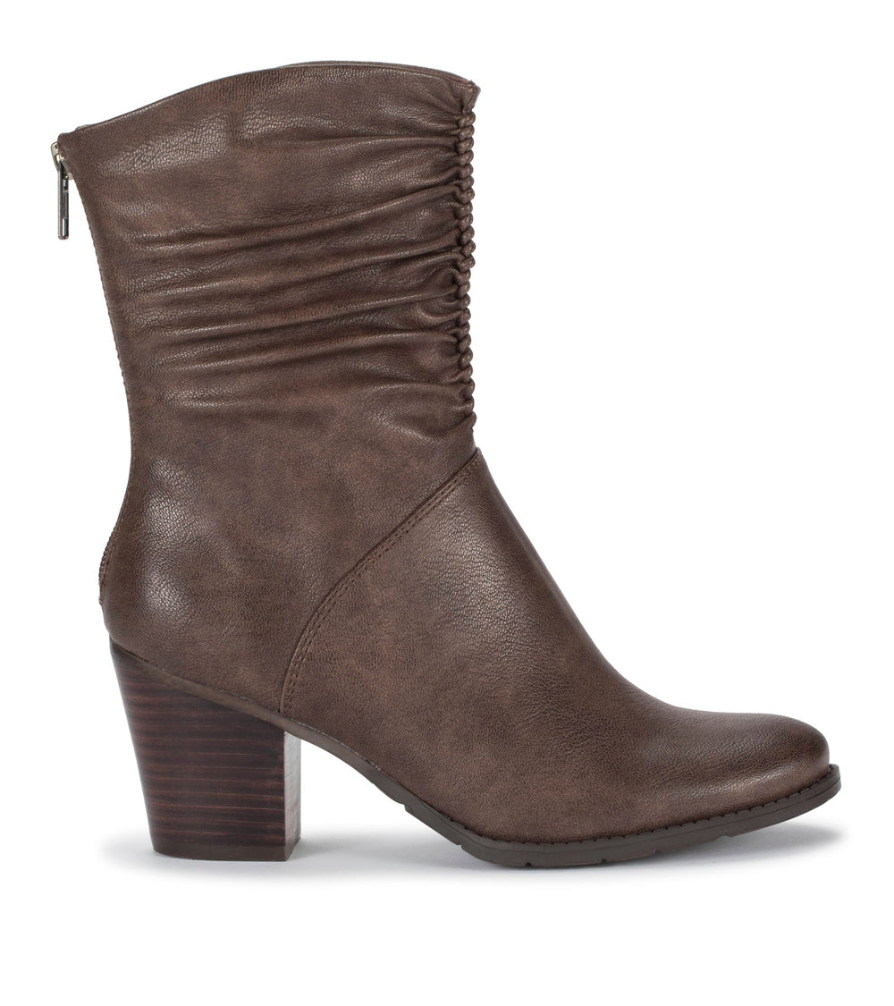 Leslie Block Heel Slouch Boot Dark Taupe - Women