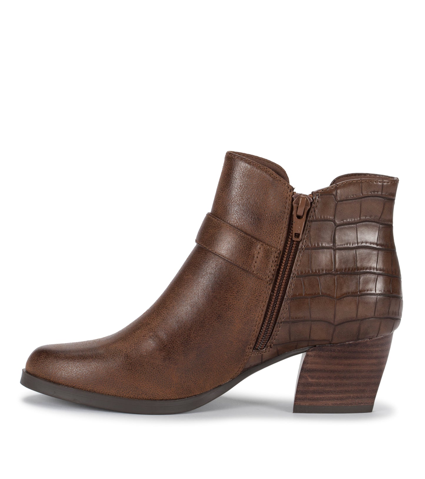 Lexis Block Heel Bootie Brush Brown Croco - Women