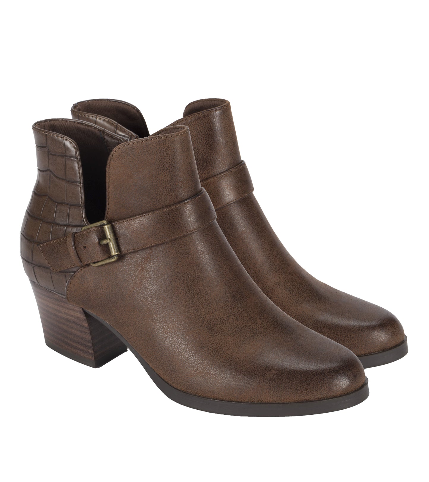 Lexis Block Heel Bootie Brush Brown Croco - Women