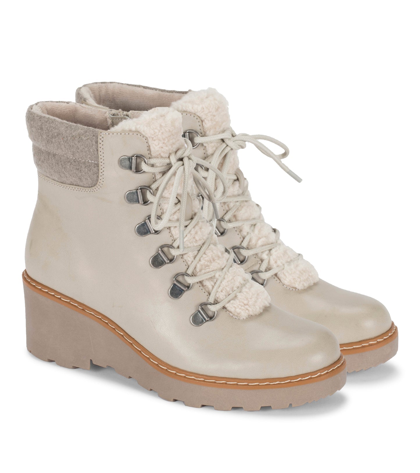 Nasha Lace Up Wedge Bootie Taupe - Women