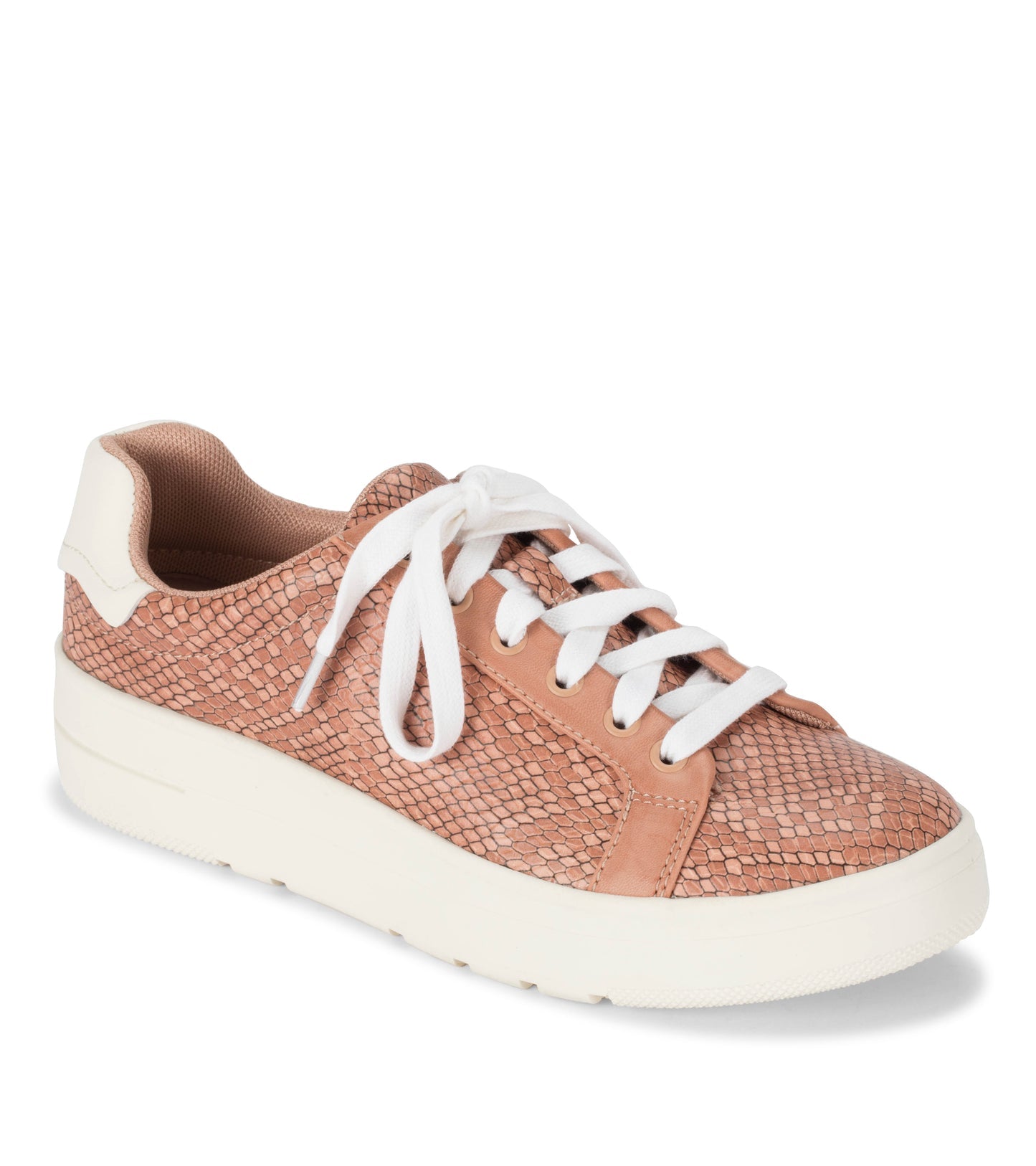 Nishelle Lace Up Sneaker Soft Pink Snake - Women