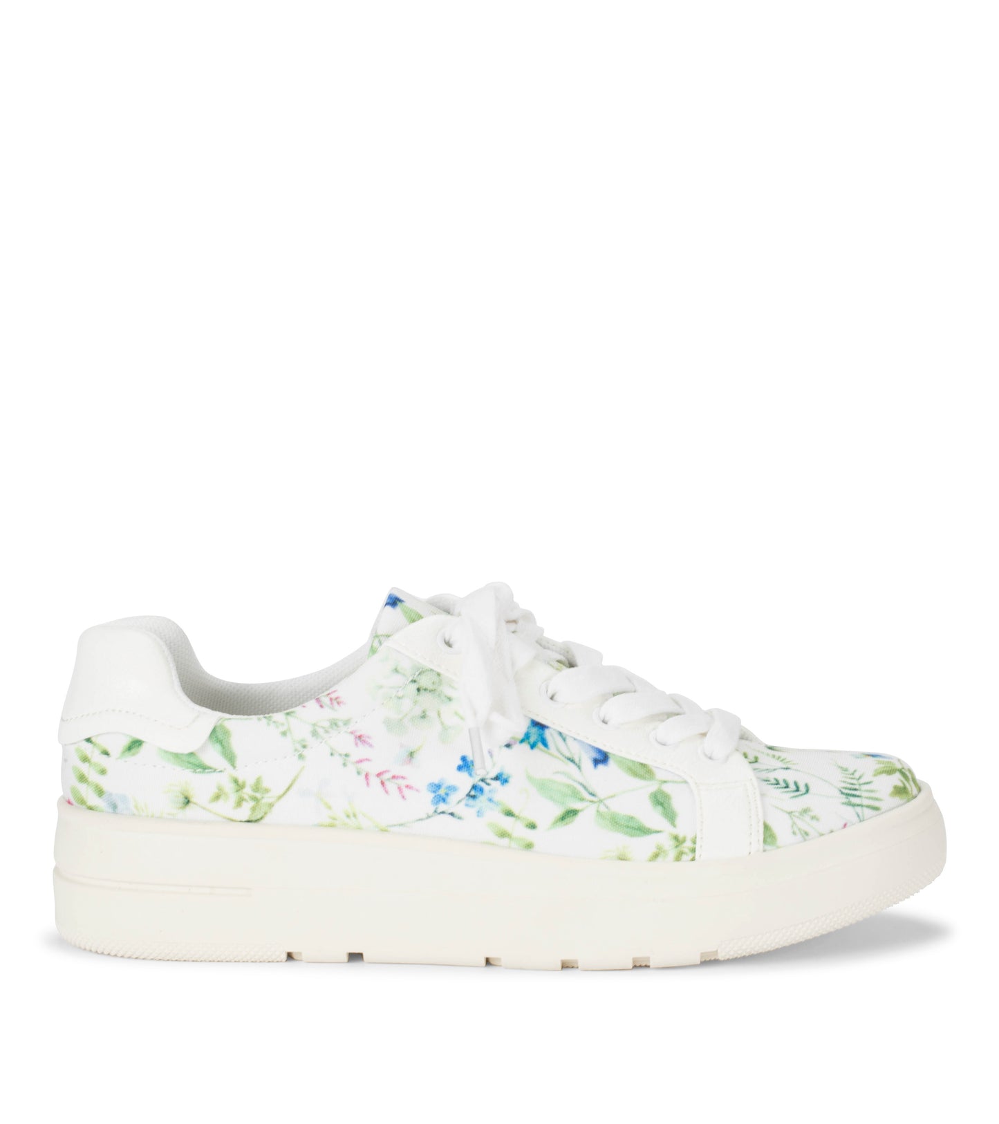 Nishelle Lace Up Sneaker White/Multi Flower Canvas - Women