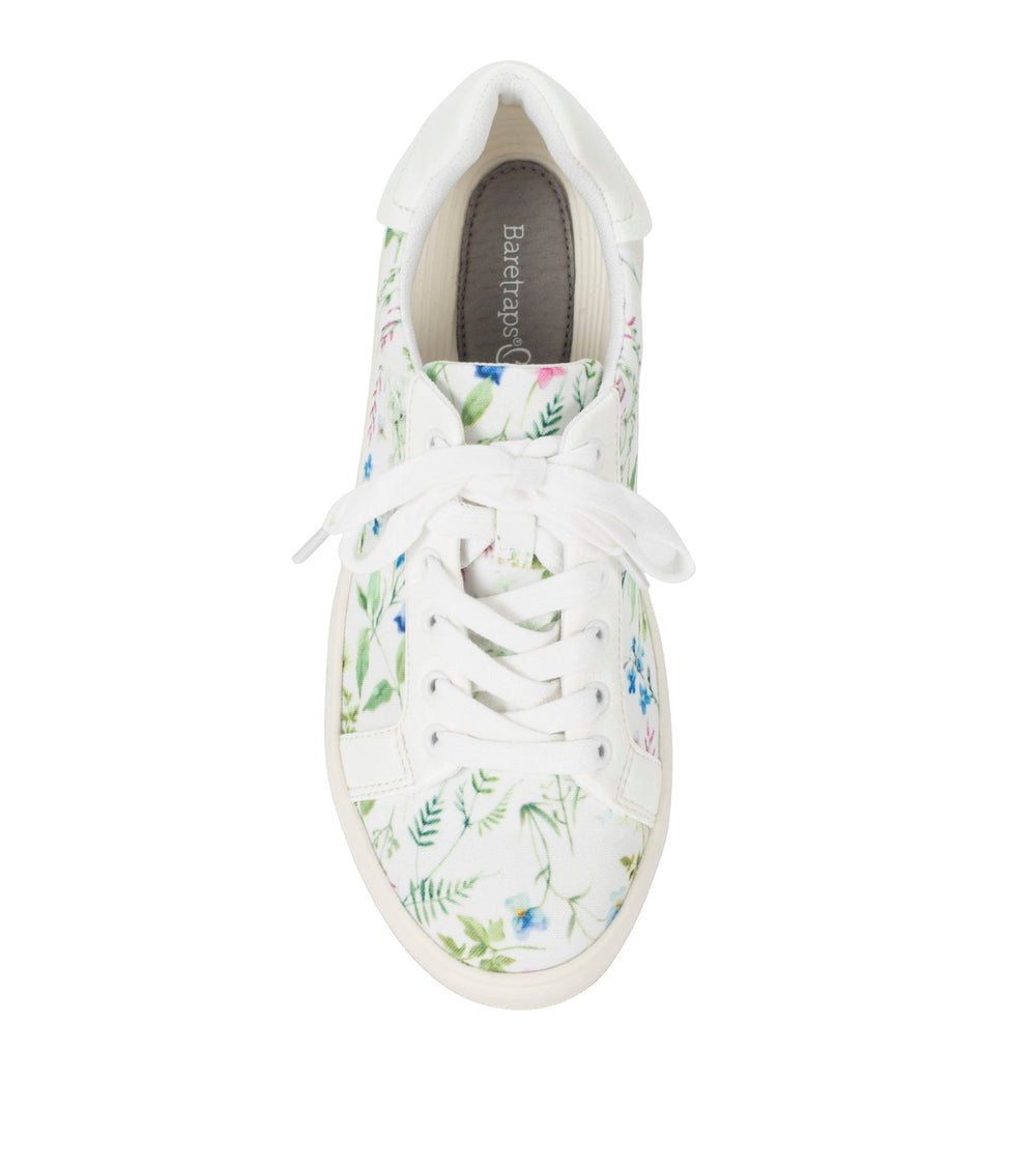 Nishelle Lace Up Sneaker White/Multi Flower Canvas - Women