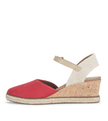 Ocean Closed Toe Wedge Sandal Red - Women