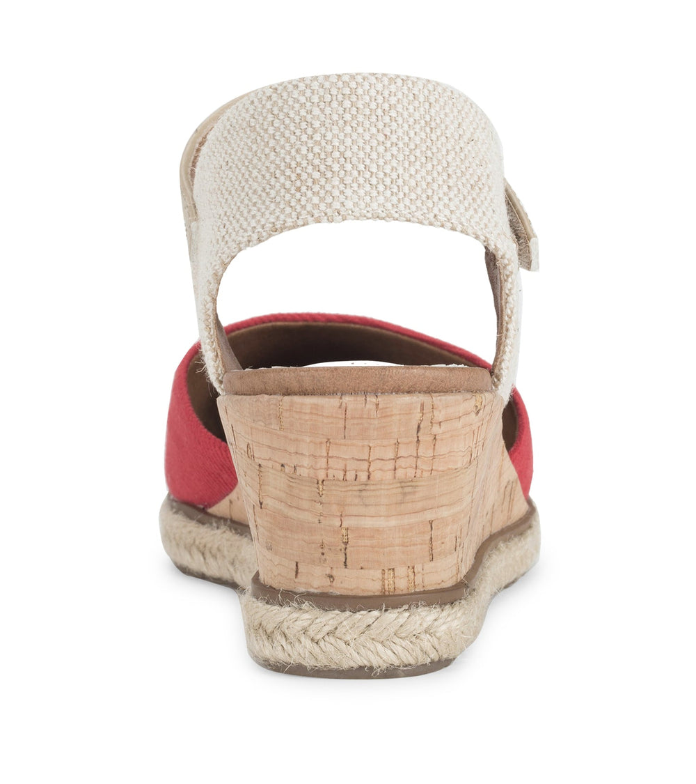 Ocean Closed Toe Wedge Sandal Red - Women