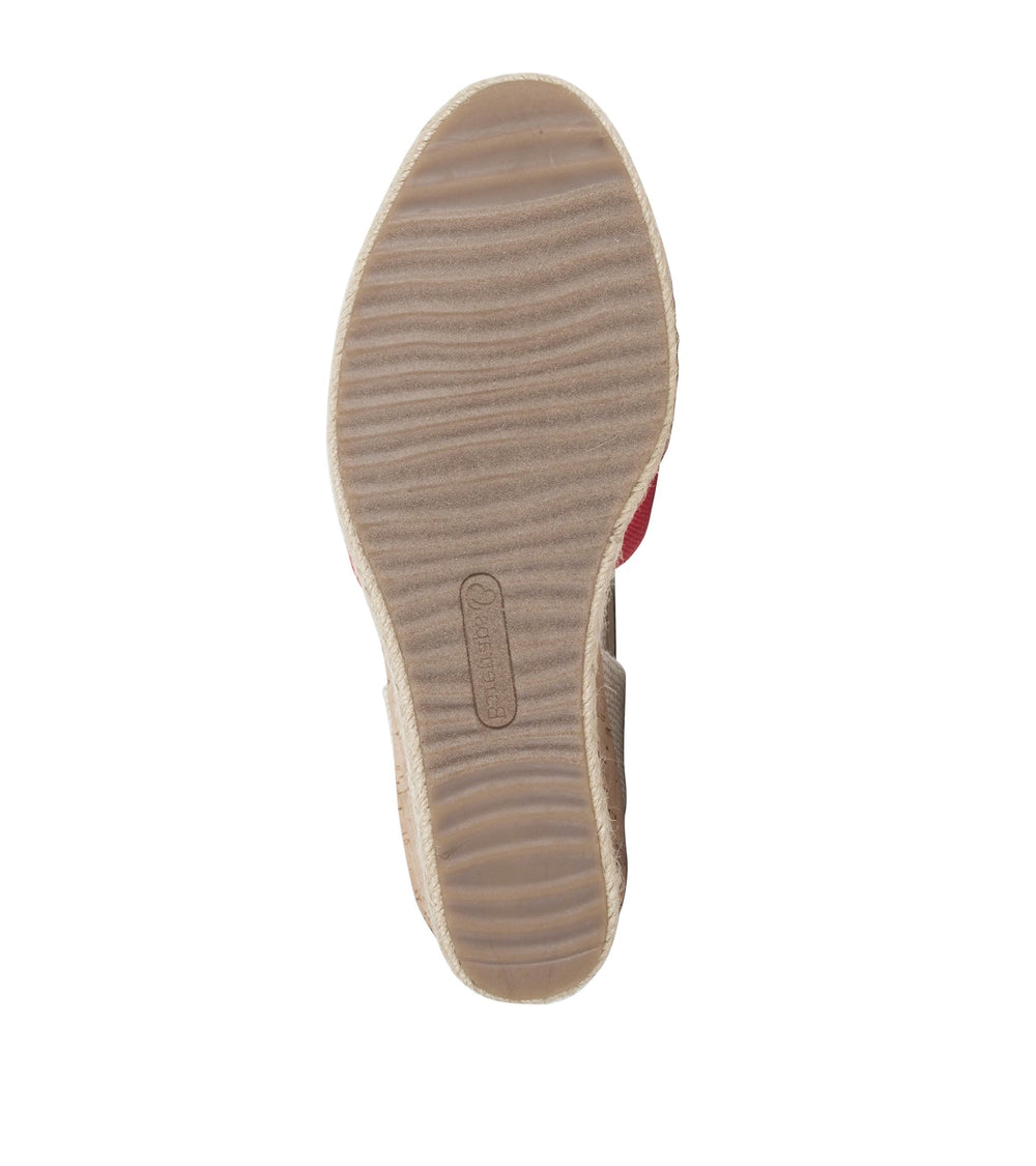 Ocean Closed Toe Wedge Sandal Red - Women