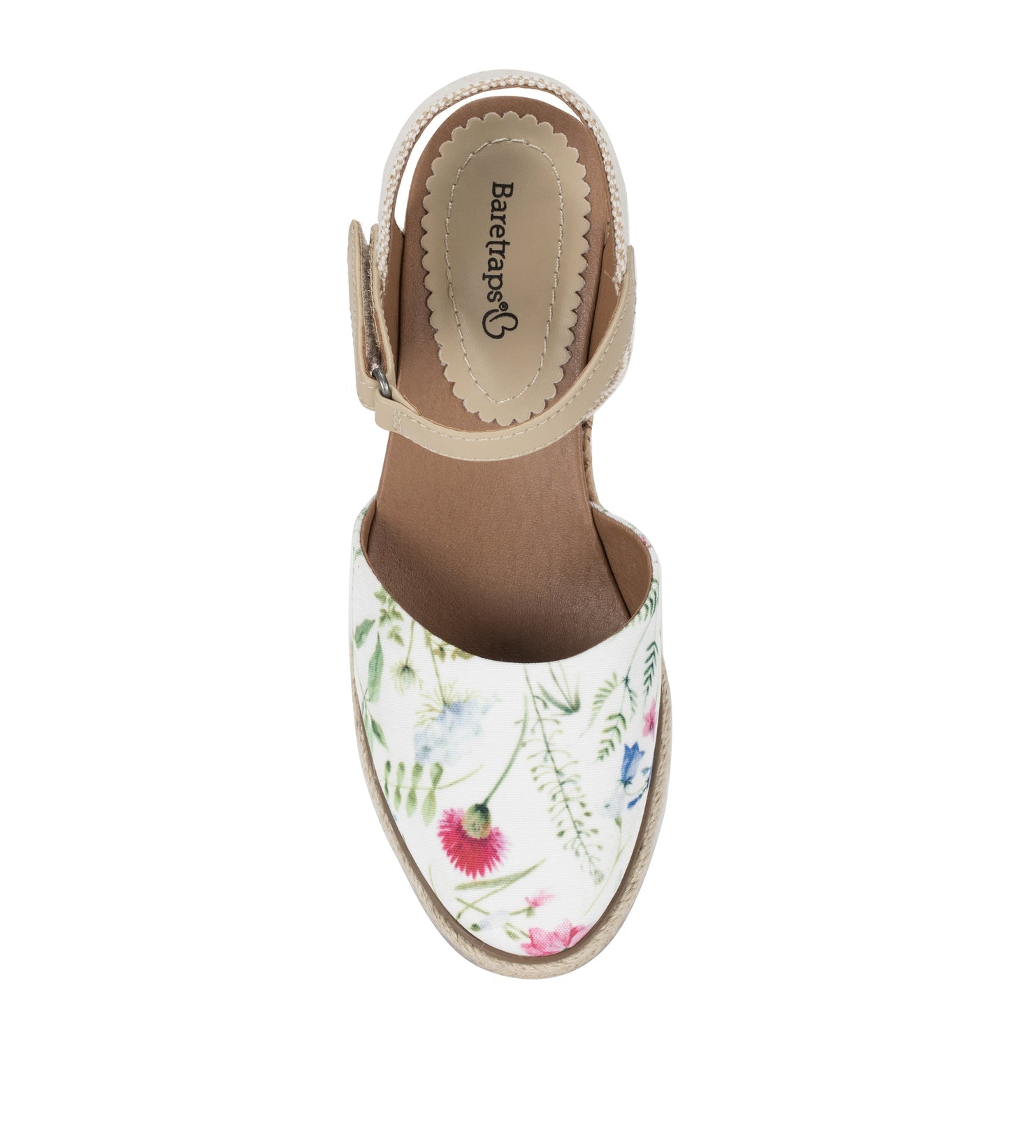 Ocean Closed Toe Wedge Sandal White Multi Flower Canvas - Women