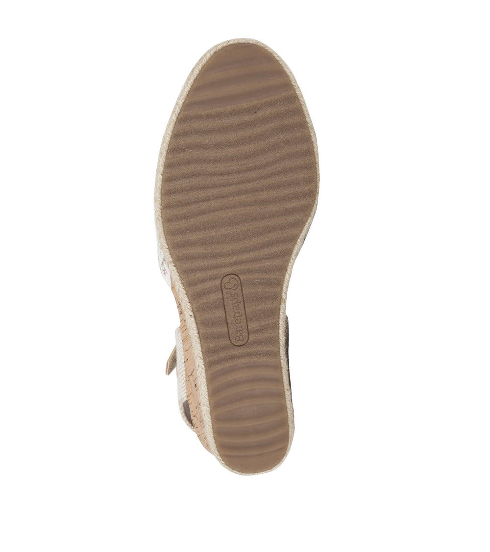 Ocean Closed Toe Wedge Sandal White Multi Flower Canvas - Women