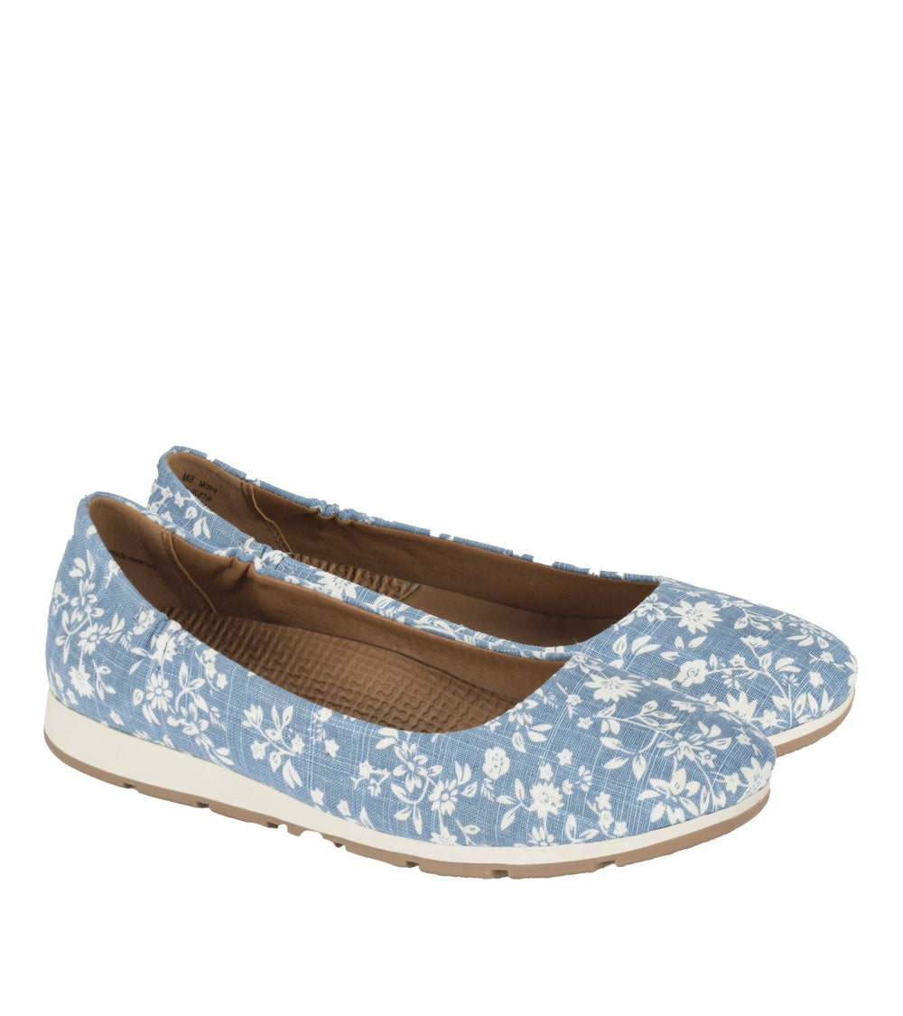 Prim Slip On Blue/White Flower Canvas - Women