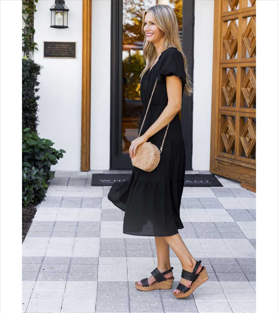 Rene Wedge Sandal Black - Women