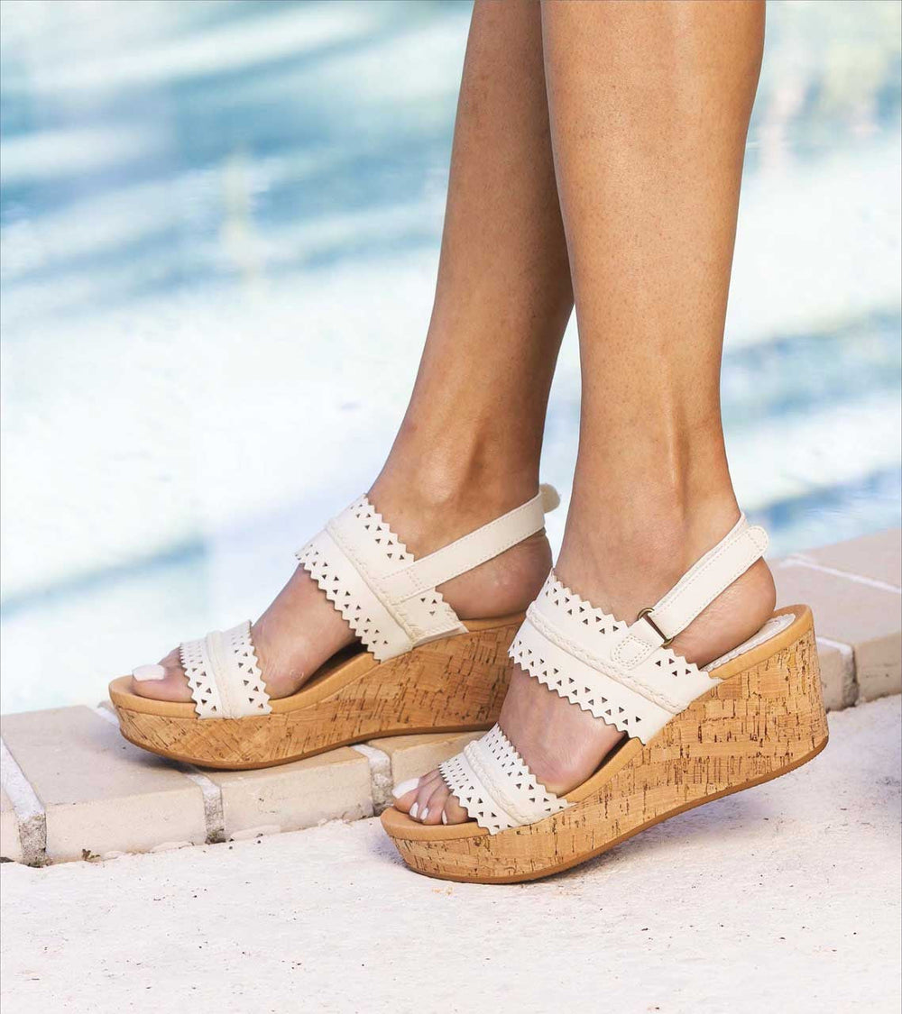 Rene Wedge Sandal Cream - Women