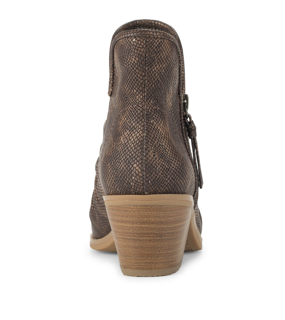 Serenity Block Heel Bootie Taupe Metallic - Women