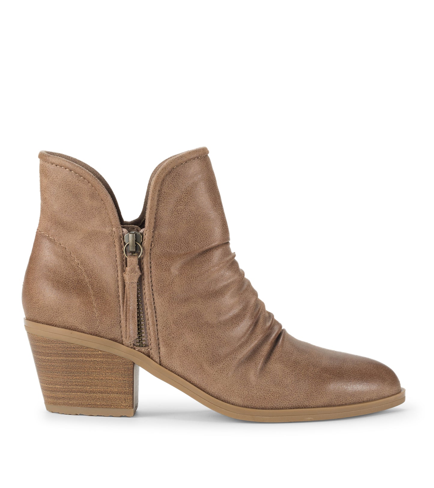 Serenity Block Heel Bootie Taupe Microfiber - Women