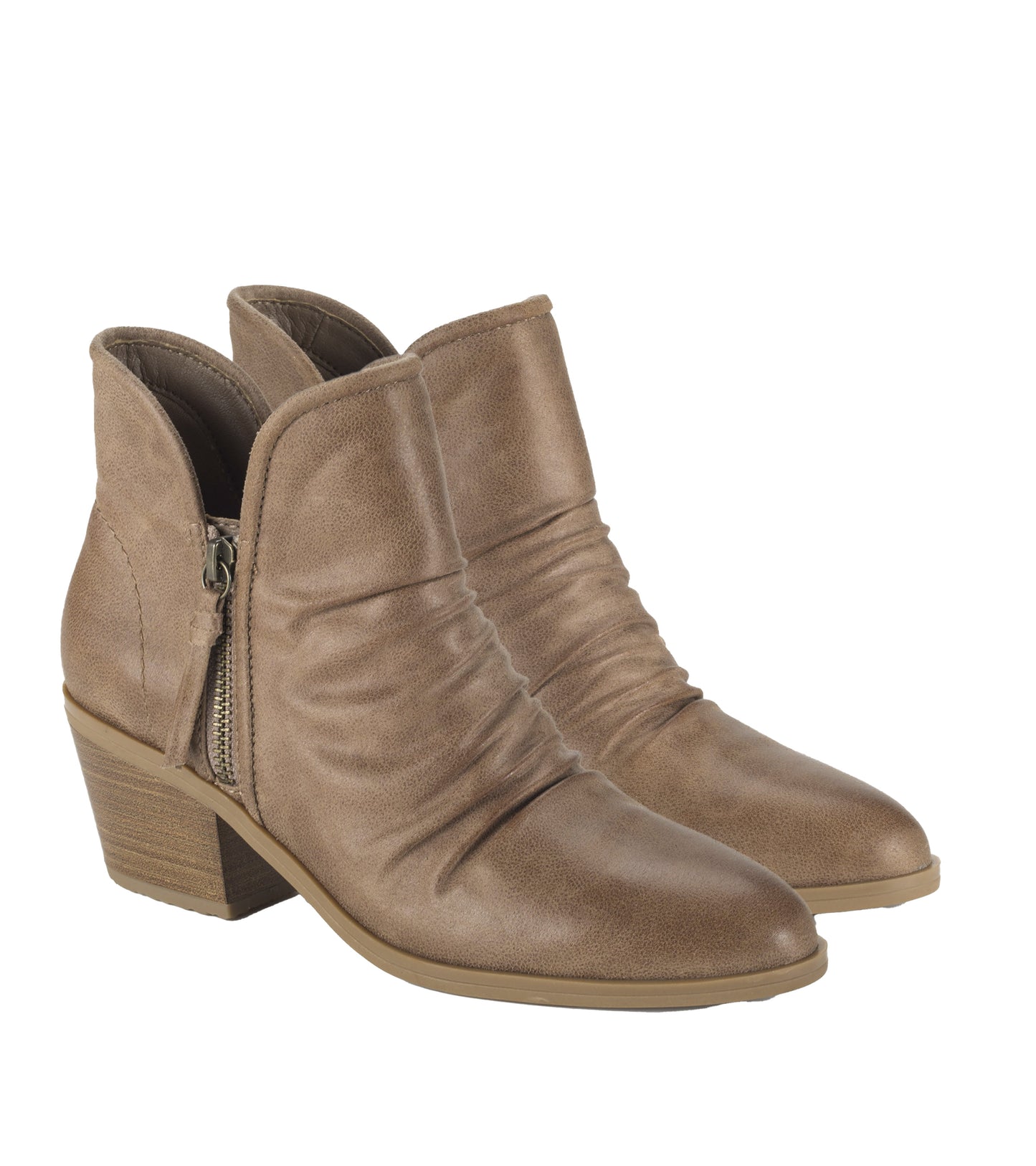 Serenity Block Heel Bootie Taupe Microfiber - Women