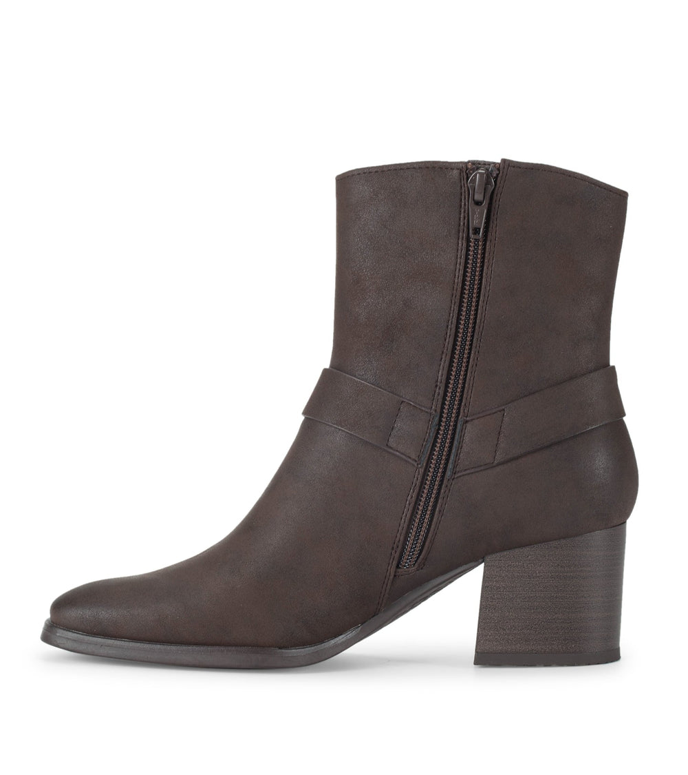 Tiana Block Heel Bootie Dark Brown - Women