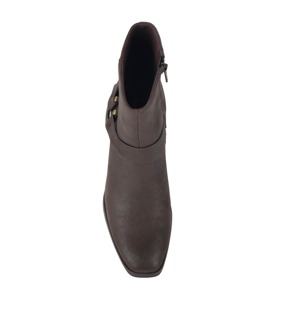 Tiana Block Heel Bootie Dark Brown - Women