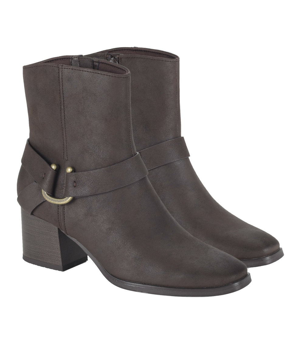 Tiana Block Heel Bootie Dark Brown - Women