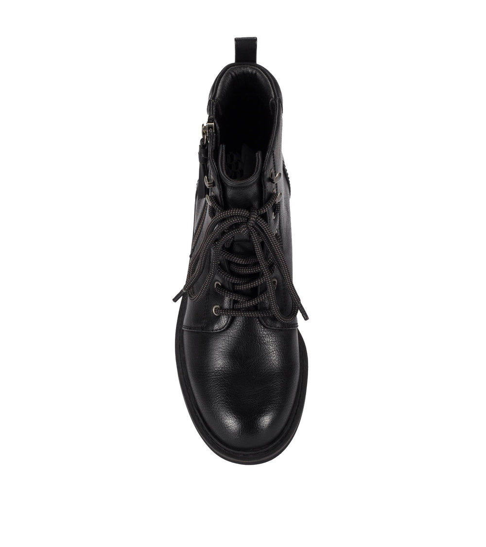 Amysue Lace Up Bootie - Black | Baretraps Black - Women