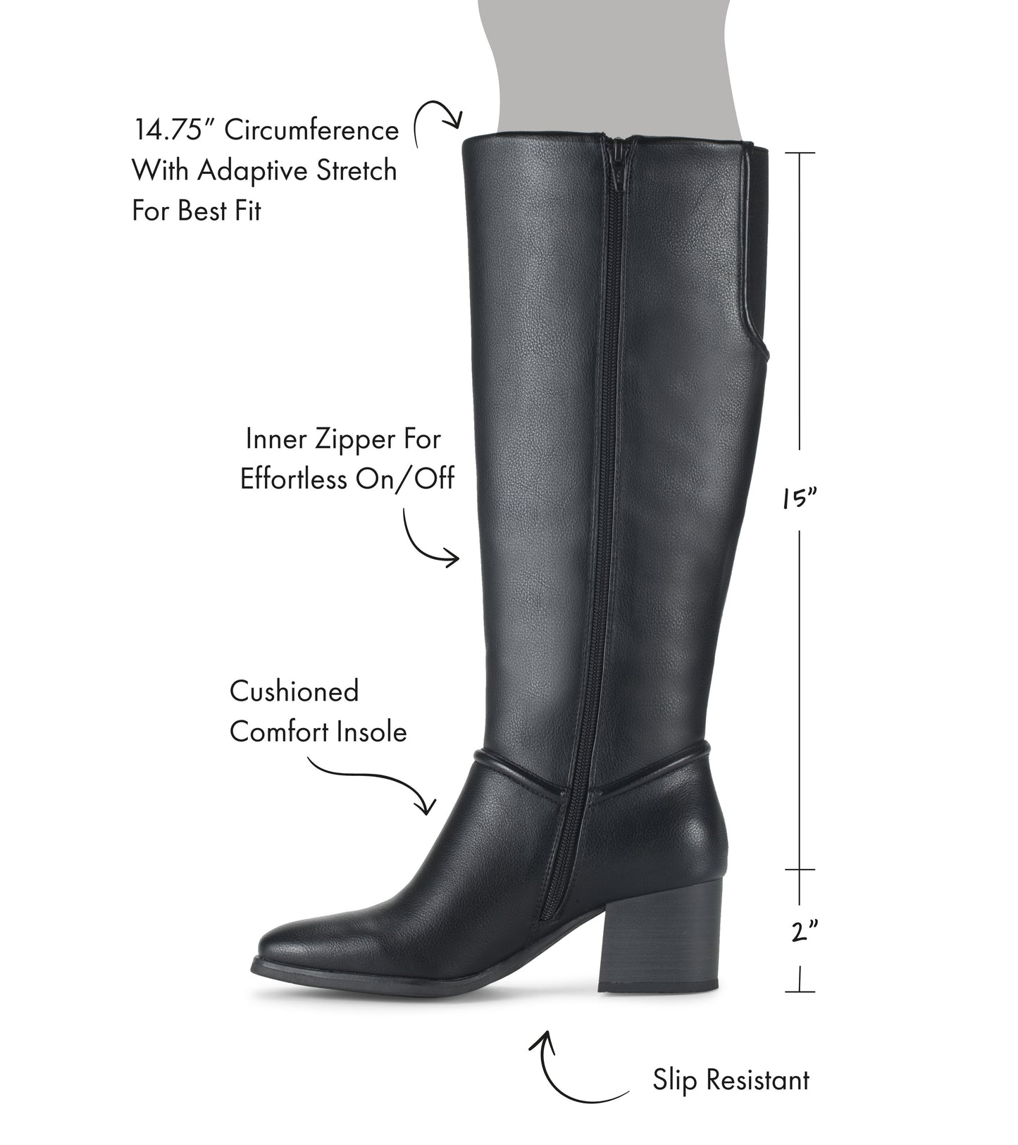 Thalia Tall Boot Black - Women