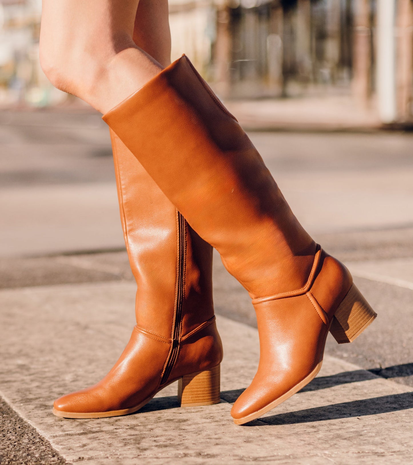 Thalia Tall Boot Walnut - Women