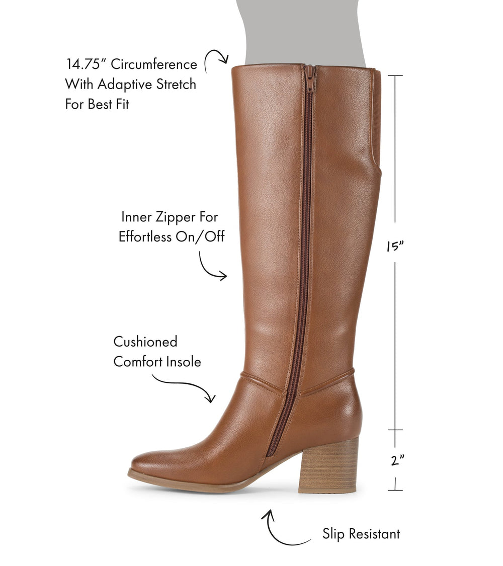 Thalia Tall Boot Walnut - Women
