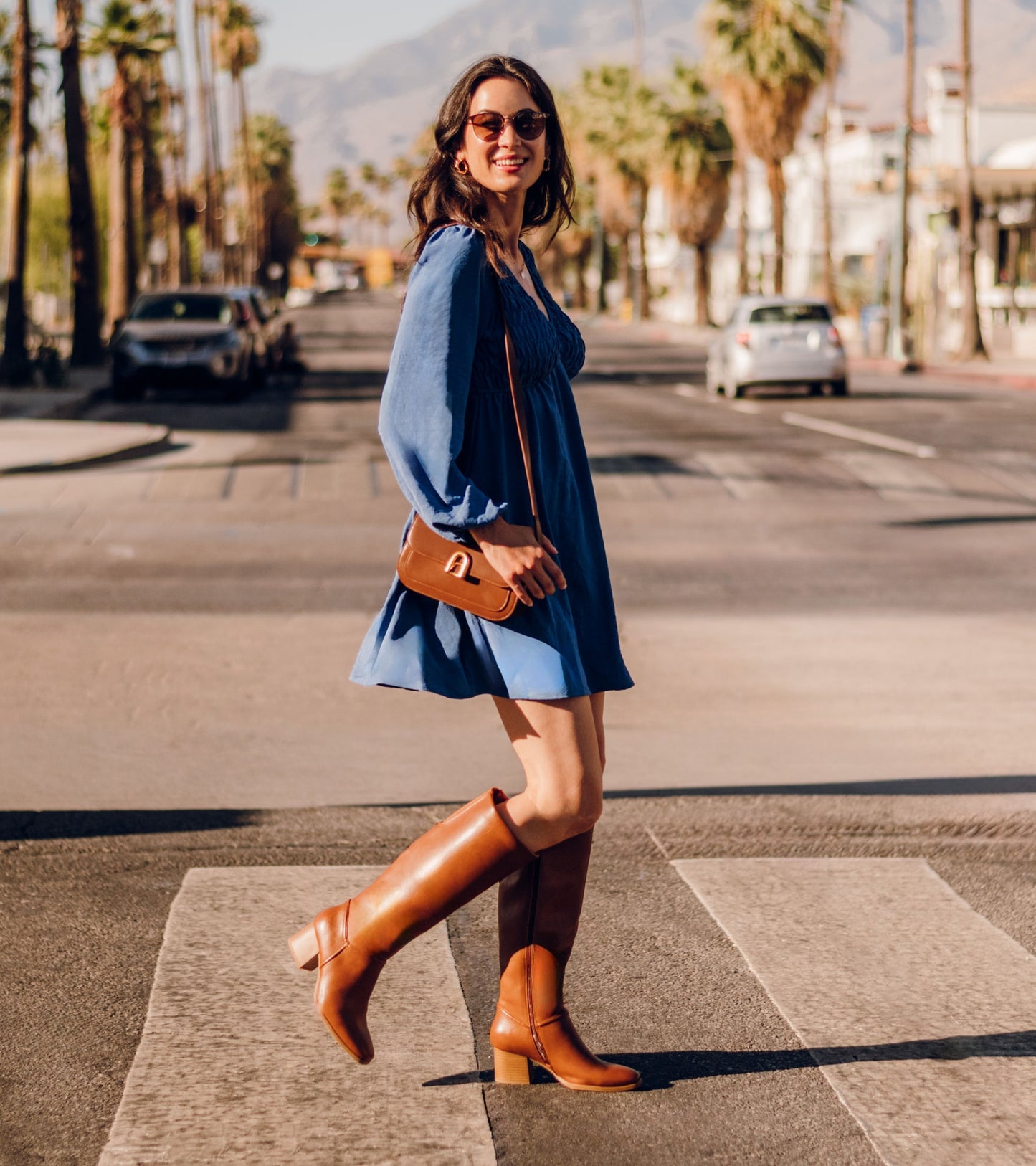 Thalia Tall Boot Walnut - Women