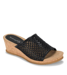 Flossey Wedge Slide Sandal Black - Women