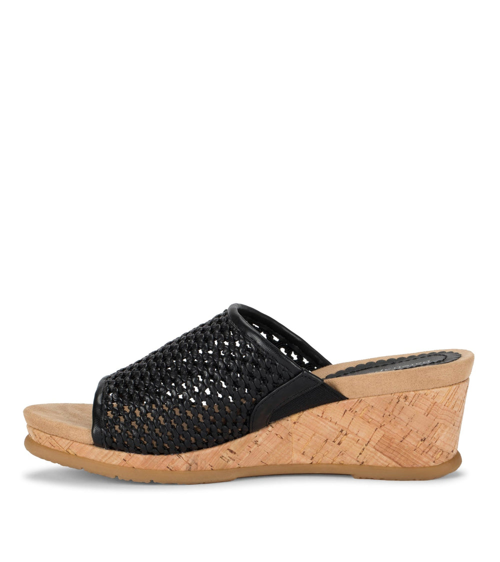 Flossey Wedge Slide Sandal Black - Women