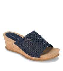 Flossey Wedge Slide Sandal Dark Denim - Women