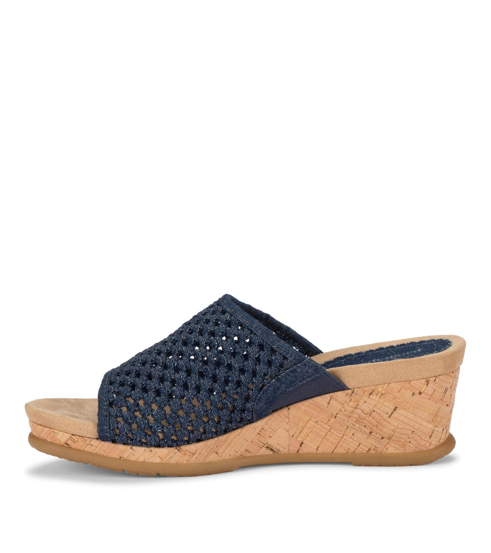 Flossey Wedge Slide Sandal Dark Denim - Women