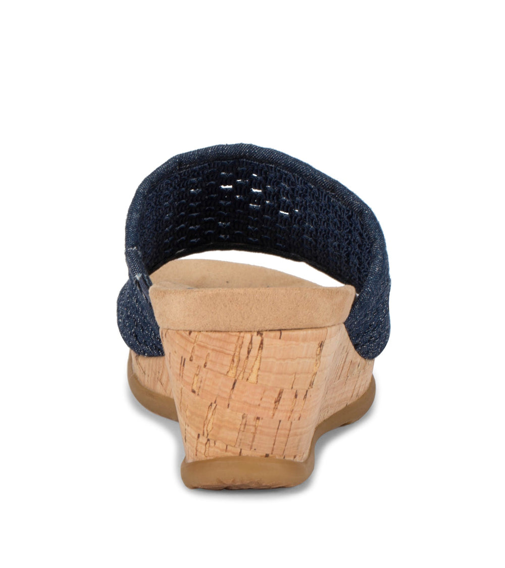 Flossey Wedge Slide Sandal Dark Denim - Women