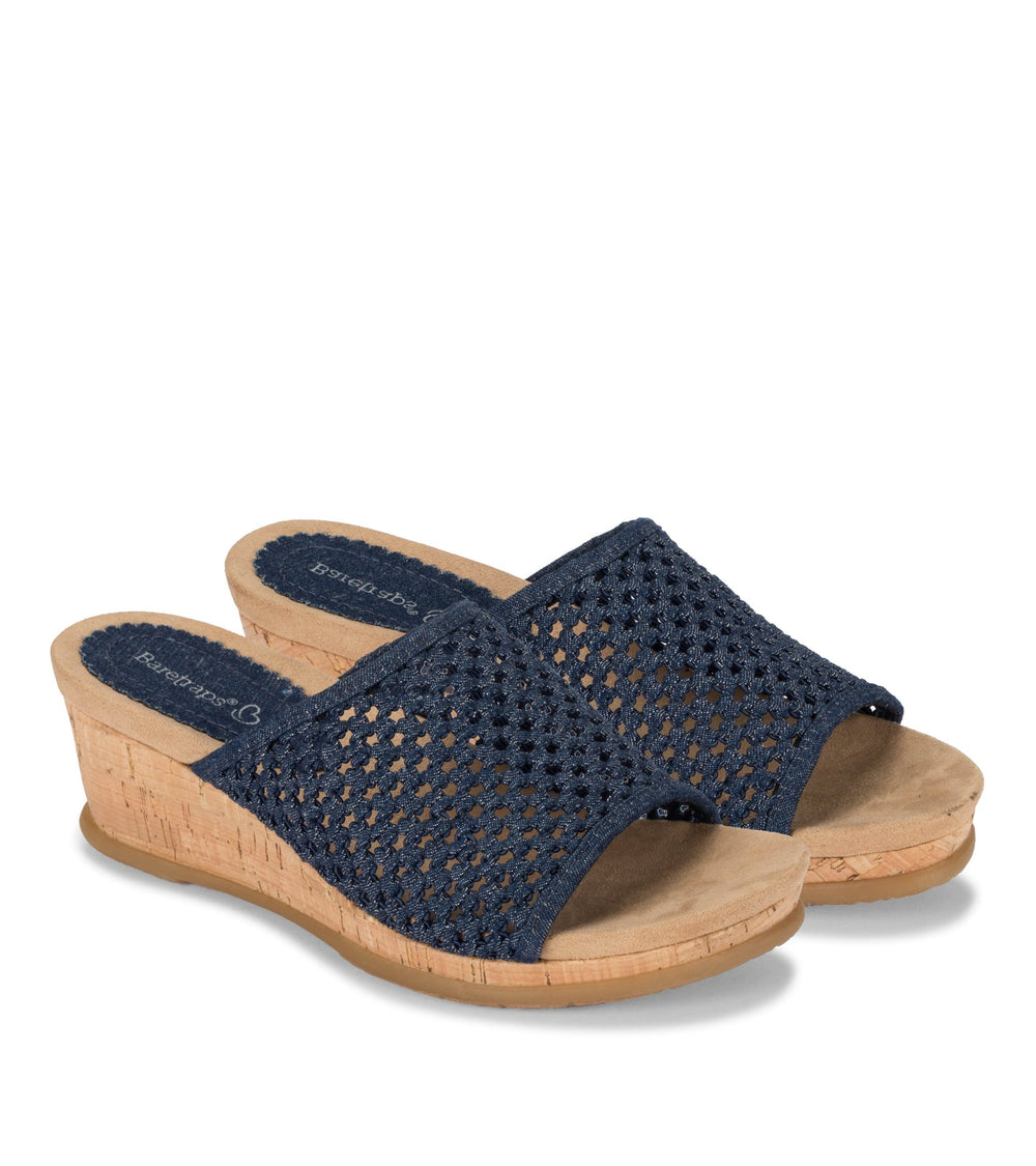 Flossey Wedge Slide Sandal Dark Denim - Women