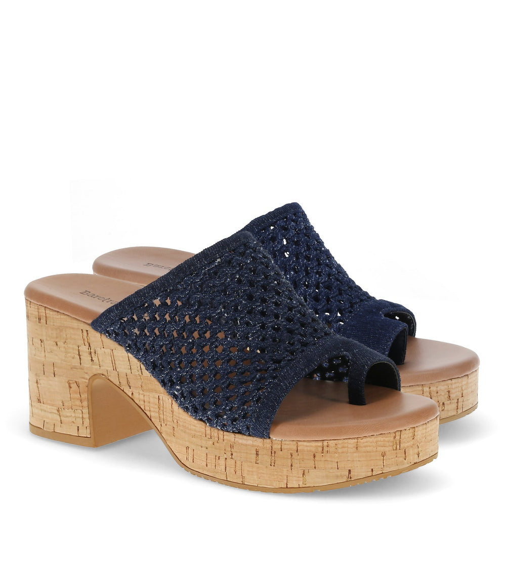 Michaela Block Heel Sandal Dark Denim - Women