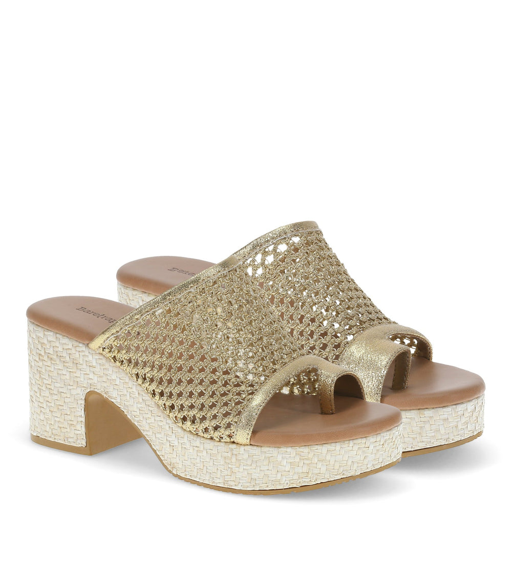 Michaela Block Heel Sandal Old Gold - Women