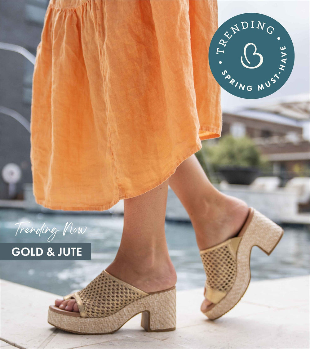 Michaela Block Heel Sandal Old Gold - Women