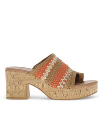 Michaela Block Heel Sandal Orange Aid Multi - Women