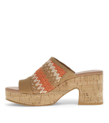 Michaela Block Heel Sandal Orange Aid Multi - Women