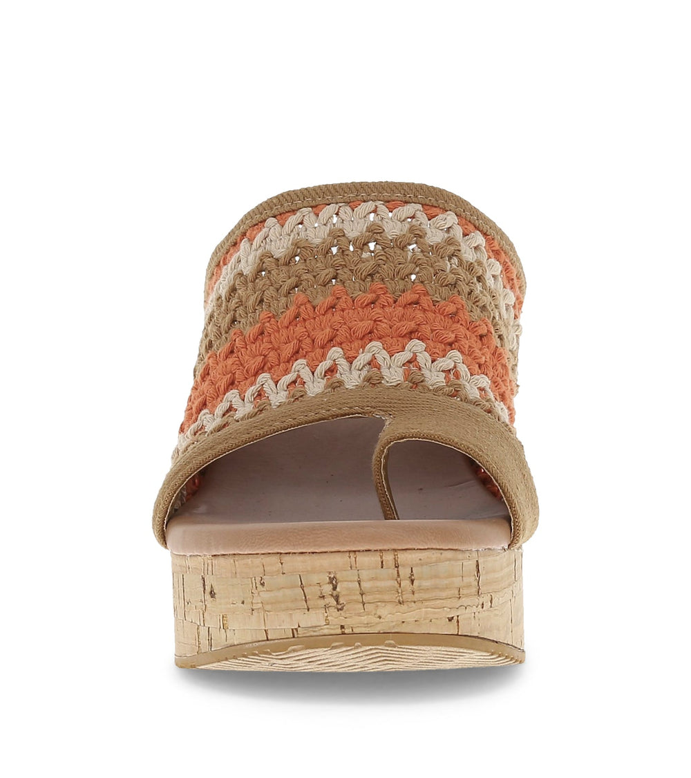 Michaela Block Heel Sandal Orange Aid Multi - Women