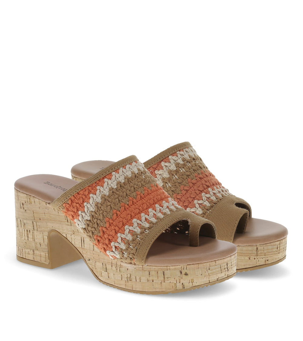 Michaela Block Heel Sandal Orange Aid Multi - Women