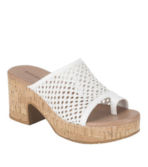 Michaela Block Heel Sandal White - Women