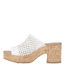 Michaela Block Heel Sandal White - Women