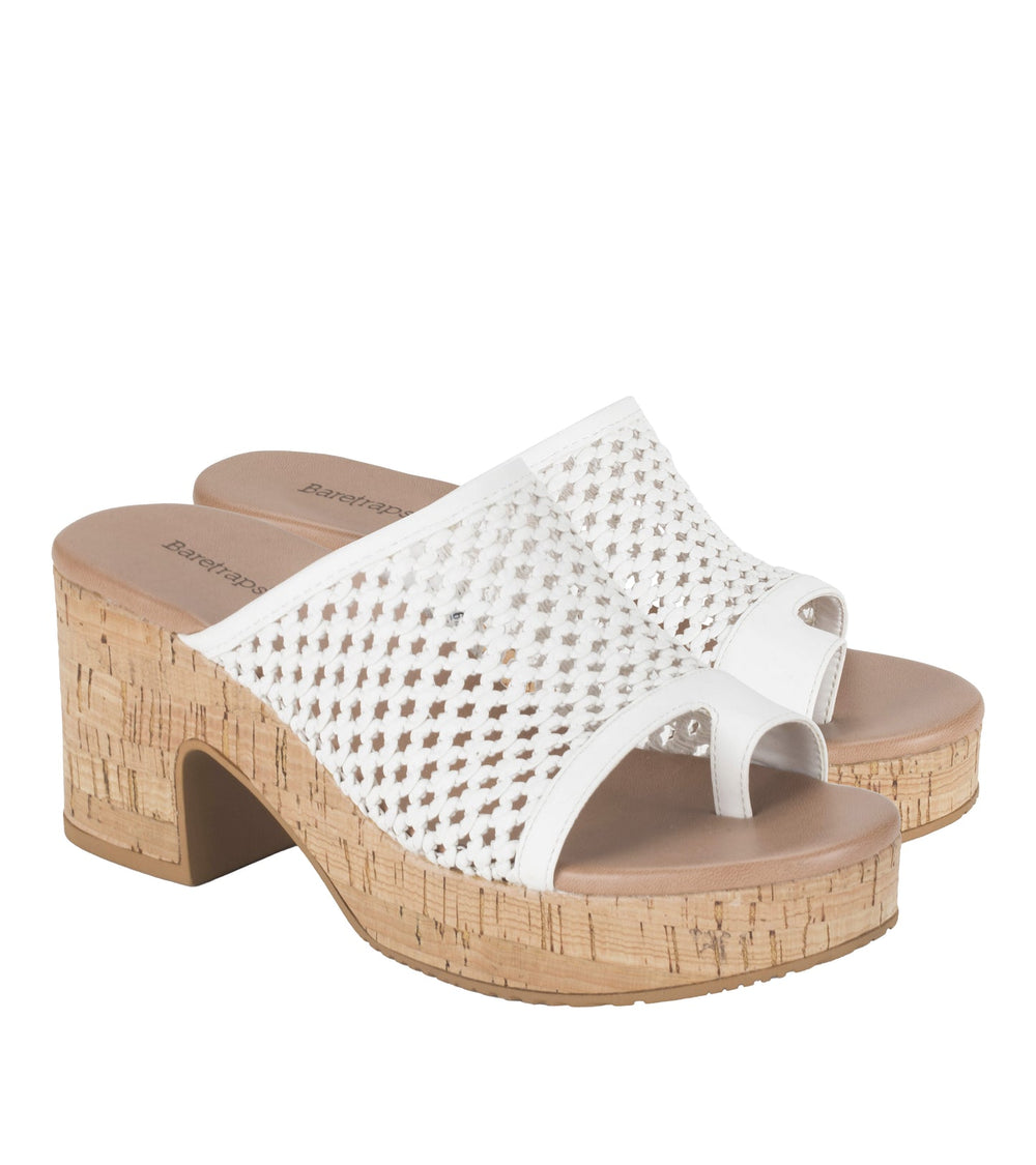 Michaela Block Heel Sandal White - Women