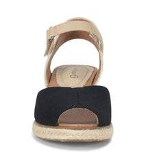 Odetta Espadrille Wedge Sandal Black Canvas - Women