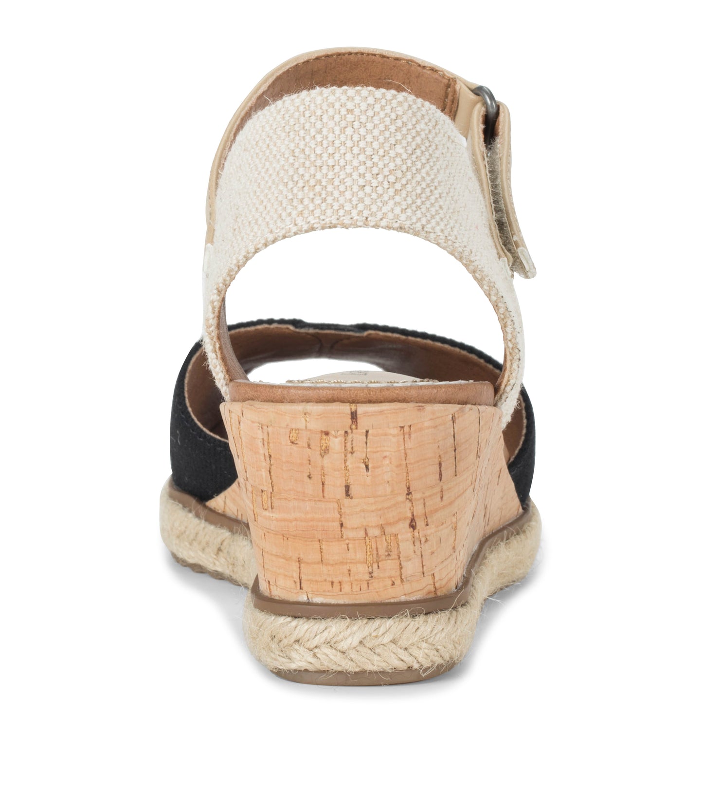 Odetta Espadrille Wedge Sandal Black Canvas - Women