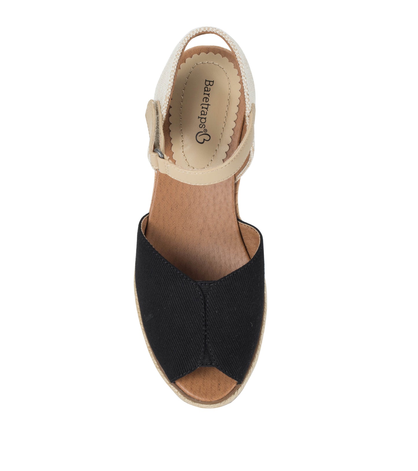 Odetta Espadrille Wedge Sandal Black Canvas - Women