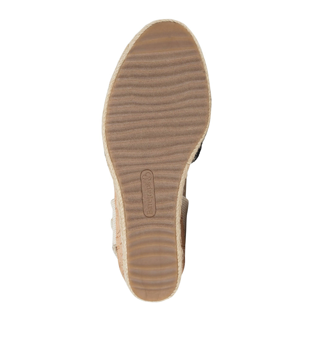 Odetta Espadrille Wedge Sandal Black Canvas - Women