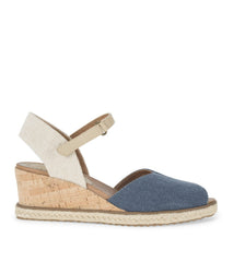 Odetta Espadrille Wedge Sandal Navy Blue Canvas - Women