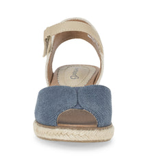 Odetta Espadrille Wedge Sandal Navy Blue Canvas - Women